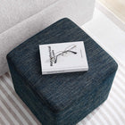 Modway - Callum Tissu carré tissé en bruyère de 17" Rembourré Ottoman - Heathered Weave Azure-8