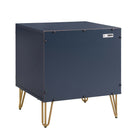 Manhattan Comfort DUMBO 20.07" Modern 2-Drawer Nightstand - Midnight Blue-Snap It Assembly! Includes High Quality Internal Click Grooves for a Simple Assembly, No Tools Required