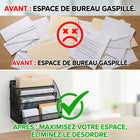 ShoppingAll - Organisateur de documents en maille, trieur de fichiers et porte-revues à 4 niveaux pour bureau ou mur, format lettre/A4 - noir-Fabriqué à partir de grillage en fil d'acier noir de qualité industrielle, robuste, léger et résistant aux rayures, offrant un look moderne qui s'intègre parfaitement à tout décor de bureau.