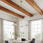 Modway Journey 3-Light 14" Arm Pendant - White-Satin Brass Rods