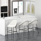 Manhattan Comfort - Gracie tabouret de bar moderne de 22" en similicuir rembourré - blanc et noir - lot de 3-Le cadre et les pieds sont dotés d’un choix d’acier noir entièrement soudé ou d’acier inoxydable doré