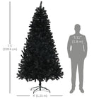 HOMCOM 7.5' Artificial Christmas Tree with Auto Open - Steel Base - Black-Flame retardant branches provide peace of mind 