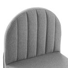 Modway Isla Channel Tufted Upholstered Fabric Dining Side Chair - Black/Light Grey-9