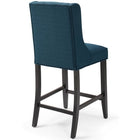 Modway Baronet Upholstered Fabric Counter Bar Stool - Azure - Set of 2-Solid Wood Legs