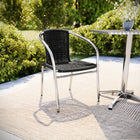 Flash Furniture – Chaise commerciale empilable en aluminium et en rotin noir, int/ext (TLH-020-BK-GG)-S'empile jusqu'à 20 chaises de hauteur
