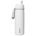 b.box Insulated Flip Top - 690 ml - White Out-Flip top lid for free-flow drinking with stainless steel straw