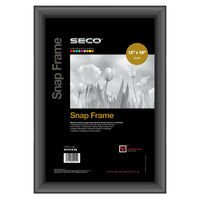 Seco Aluminum Snap Poster Frame - 12" x 18" - Black-Quick snap spring hinged front load frame allows for easy and quick poster change outs