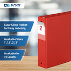 Davis Group Premium Economy Binder - Round Ring - 2" - Red - 6 Pack-Round Ring, Non-Locking