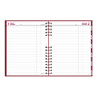 Brownline 2027 CoilPro Daily Planner - 10" x 7-7/8" - Red-Twin-wire binding with hard lizard cover