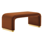 Modway - Koda Performance Velvet Ottoman de la cascade - Rouille en laiton-Revêtement en velours de performance
