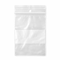 KL Rubber - Sac refermable en polyéthylène avec bloc d’identification blanc et trou de suspension - 2 Mil - 3 x 5 po - paquet de 1000-Lèvre décalée avec fermeture refermable durable pour une ouverture facile et une fermeture sécurisée