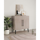 Manhattan Comfort Jodie 31.1" Mid-Century Modern Accent Cabinet - Whitewashed Oak-Recommended for up to a 32" TV
