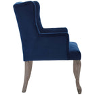Modway Realm French Vintage Dining Performance Velvet Armchair - Navy-Durable Stain-Resistant Fabric