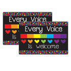Ashley Productions Smart Poly Welcome Mat with Slip Resistant Backing - 15.5" x 23.5" - Every Voice Welcome Here - 2 Pack-Our premium quality mats are crafted to withstand the rigors of daily classroom use, making them perfect for high-traffic areas