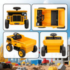 Qaba 12V Battery Powered Kids Construction Vehicle with Electric Dump Bed - Yellow-Speed adjusts to three levels remotely and two levels manually 