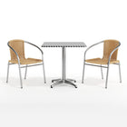 Flash Furniture – Table carrée de 27,5 po en aluminium/2 chaises en rotin beige, intérieur/extérieur TLH-ALUM-28SQ-020BGECHR2-GG-Garantie : Limitée de 5 ans (pièces en métal fixes), 2 ans sur les pièces mobiles (détails avec le produit)