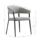 Manhattan Comfort - Chaise de salle à manger moderne Belle 22,4 po en similicuir texturé - Gris pierre-Le cadre en métal gris ajoute de la solidité et une finition élégante et moderne