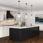 Hudson&Canal Annie 9.13" Wide Pendant with Glass Shade - Blackened Bronze/White Milk-Product Dimensions: 9" L x 9" W x 12" H