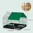 PawHut - Cage en métal pour petits animaux avec housse résistante à l'eau, noir-L'abri pour animaux en métal grillagé protège les animaux des intempéries et des prédateurs 