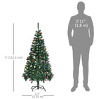 HOMCOM 5' Artificial Christmas Tree - Green-Quick to set up, just push the pieces together and fold out the branches 