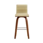 Armen Living - Vienna Tabouret de Bar Pivotant de 66 cm de Hauteur de Comptoir en Finition Bois Noyer avec Similicuir Crème-4