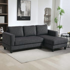 HOMCOM L Shape Sofa with Chaise Lounge - Charcoal Grey-High-density foam and spring pack provide comfortable, supportive seating
