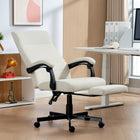 Vinsetto High Back Swivel Recliner Office Chair with Footrest and Padded Armrest - Cream White-Reclining function allows the chair locked at any angle (max angle 135°), with a footrest for a rest