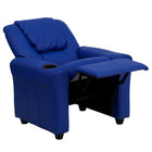 Flash Furniture – Fauteuil inclinable pour enfants en vinyle contemporain avec porte-gobelet et appuie-tête, bleu-Nettoyer les taches avec un chiffon humide