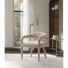 Manhattan Comfort Aspen 23.2" Mid-Century Modern Tweed Upholstered Dining Armchair - Gold Dust-Frame Made of Kiln Dried Birch Wood with Dowelled Joints and Reinforced Corners