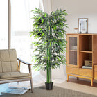 Outsunny - Arbre de bambou artificiel 6 pi en pot pour décoration intérieure - vert-Entretien minimal requis 