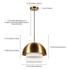 Hudson&Canal - Suspension Octavia de 40 cm de large avec abat-jour en métal et verre - Laiton/laiton et blanc-8