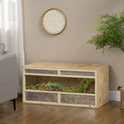 PawHut 58 gal. Reptile Terrarium with Sliding Doors - Natural-High-quality OSB panels have the effect of thermal insulation 