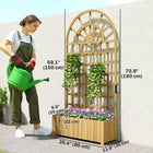 Outsunny - jardinière surélevée en bois avec treillis à claire-voie - 35,4 po L x 11,8 po l x 70,9 po H -Fabriqué en bois de sapin résistant aux fissures et assurant une durabilité longue durée
