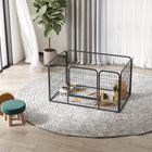 PawHut Metal Pet Playpen 4-Panel Indoor & Outdoor - 27.5" H-Made of steel tube and steel wires for stability