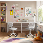 Homy Casa - Chaise de bureau pour adolescent en tissu - Gris Verita-Dossier Respirant : Le design élégant avec des découpes offre une ventilation, gardant votre dos frais et confortable