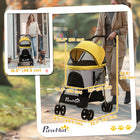 PawHut - Poussette pour animaux à 4 roues 3 en 1 pliable pour chien et chat-Fabriqué avec un cadre en acier solide et du tissu Oxford 600D 