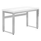Monarch Specialties 7683 48" Computer Desk - White/Adj.Height/ Silver Metal-For versatile use as a computer desk / writing table, this piece is perfect for limited spaces and adjustable from 29.5 inches to 48 inches in height