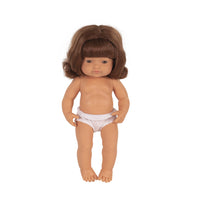 Miniland Educational Anatomically Correct 15" Baby Doll - Caucasian Girl - Red Hair-Articulated body