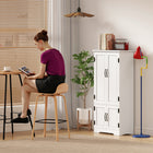 HOMCOM 48" H Kitchen Pantry Cabinet with Shelves - White-Colour: White 