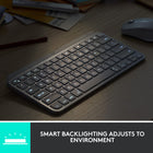 Logitech MX Keys Mini Minimalist Wireless Illuminated Keyboard - USB-C - Rose-Requires Bluetooth low energy technology, Windows 10, 11 or later, macOS 10.15 or later, Linux, Chrome OS, iOS 13.4 or later, iPadOS 14 or later, AndroidTM 5.0 or later