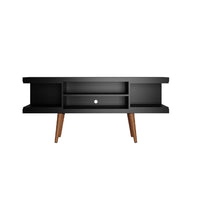 Manhattan Comfort Utopia 53.14" Modern TV Stand - Black-Mid-Century Modern Free Standing TV Stand for Living Room and Bedroom use