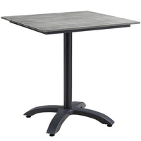 Modway Maine 28" Outdoor Patio Dining Table - Brown Grey-Modern Outdoor Side Table