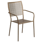 35.5'' Square Gold Indoor-Outdoor Steel Patio Table Set with 4 Square Back Chairs [CO-35SQ-02CHR4-GD-GG]-4