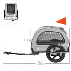Aosom Foldable Pet Bike Trailer for Medium Dogs - Light Grey-Safety flag and reflector for alerting others from multiple directions 