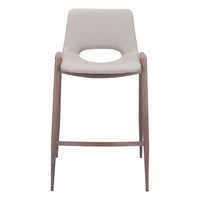 Zuo Desi Counter Stool - Beige/Walnut - Set of 2-Plush and durable faux leather fabric