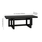 Hudson&Canal Breslow 47"W Rectangular Coffee Table - Black Grain-9