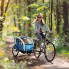 Aosom - Remorque de vélo 2-en-1 pour enfants, poussette bébé pliante - bleu-Convient à deux enfants mesurant moins de 43,3 po (110 cm) de hauteur 