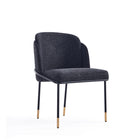 Manhattan Comfort - Chaise de salle à manger moderne Flor 58 cm, revêtement tissé sergé, noir-Chaise de salle à manger moderne parfaite pour la salle à manger et le bureau à domicile