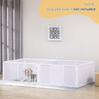 PawHut Whelping Box for Dogs with Removable Doors - 81" L x 39" W x 20" H - White-Offers plenty of space for security and comfort