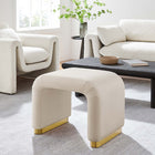 Modway Koda Performance Velvet Waterfall Stool - Brass/Almond-Metal Base